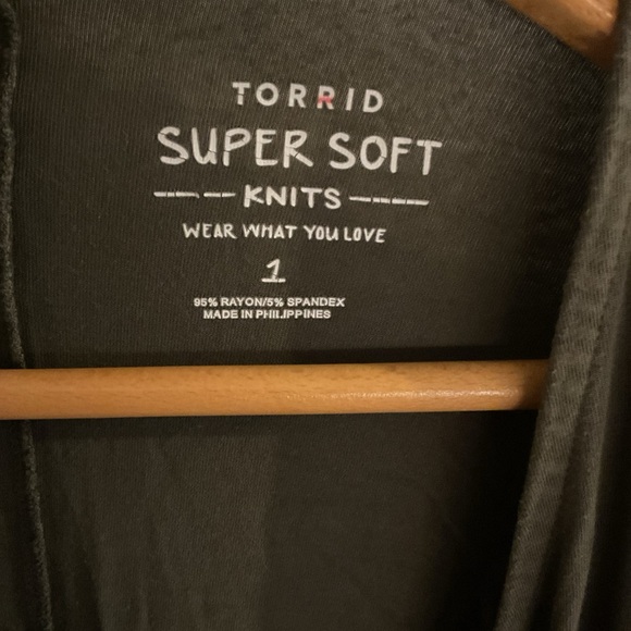 Torrid - Super Soft Open Front Knit Cardigan Sweater - Green - Ladies Size 1 - Picture 3 of 13
